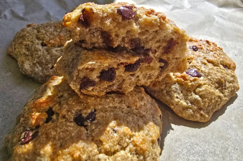 Chocolate chip oat cookies